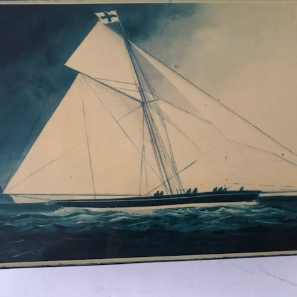 Lacquered Men's Keepsake Box Nautical Theme
